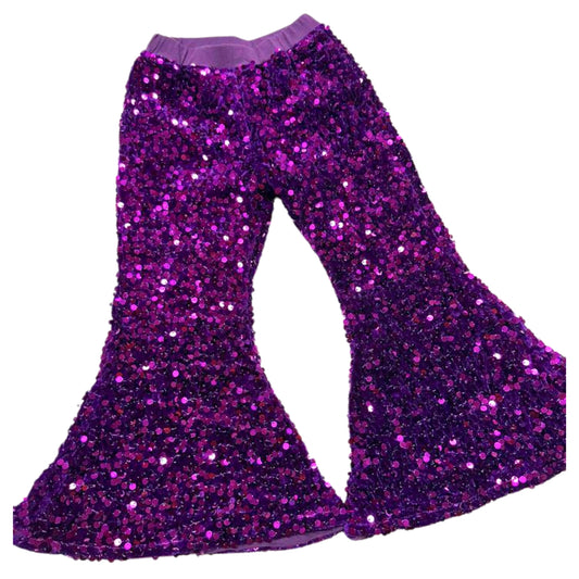 Purple Sequins Bell Bottoms