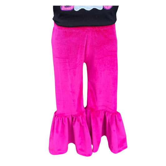 Hot Pink Velvet Bell Bottoms