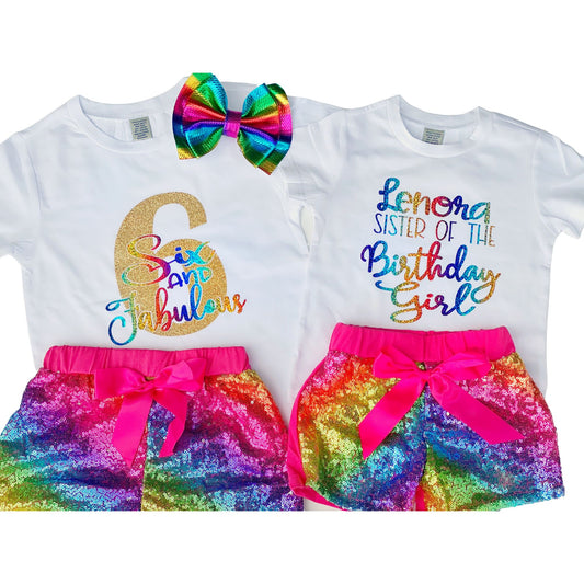 Rainbow Sequins Sparkle Shorts