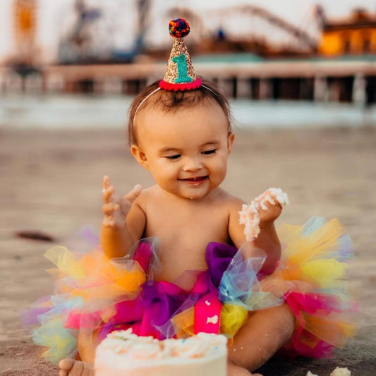 Rainbow Glitter Party Hat