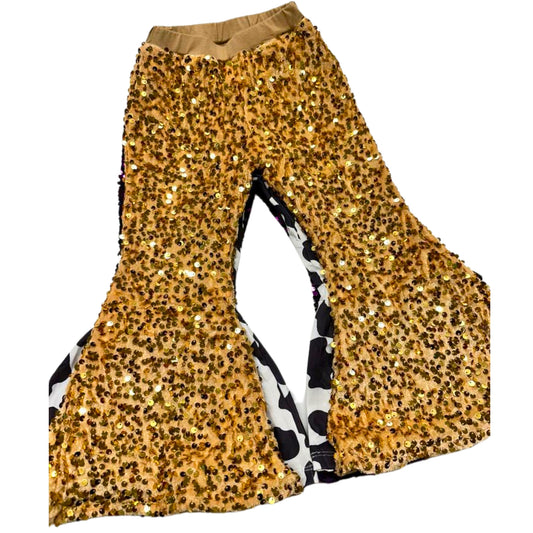 Gold Sequins Bell Bottoms