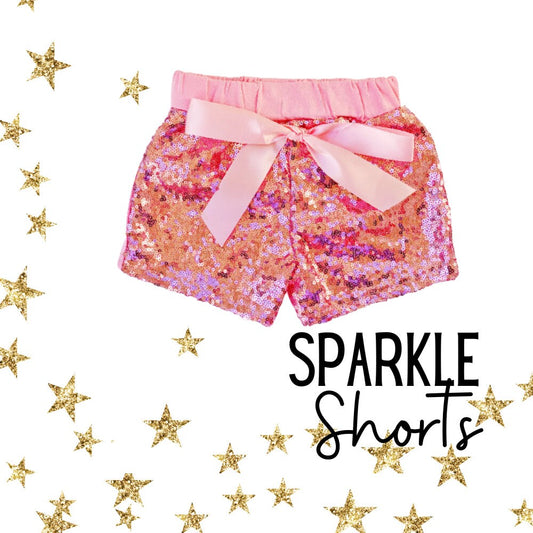 Pink Sparkle Shorts, Girls sparkle sequin shorts, Pink Glitter shorts, Girls sequin shorts, Pink Toddler Sequins Shorts, Pink Baby Shorts