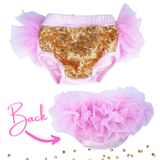 Pink and Gold Diaper Cover